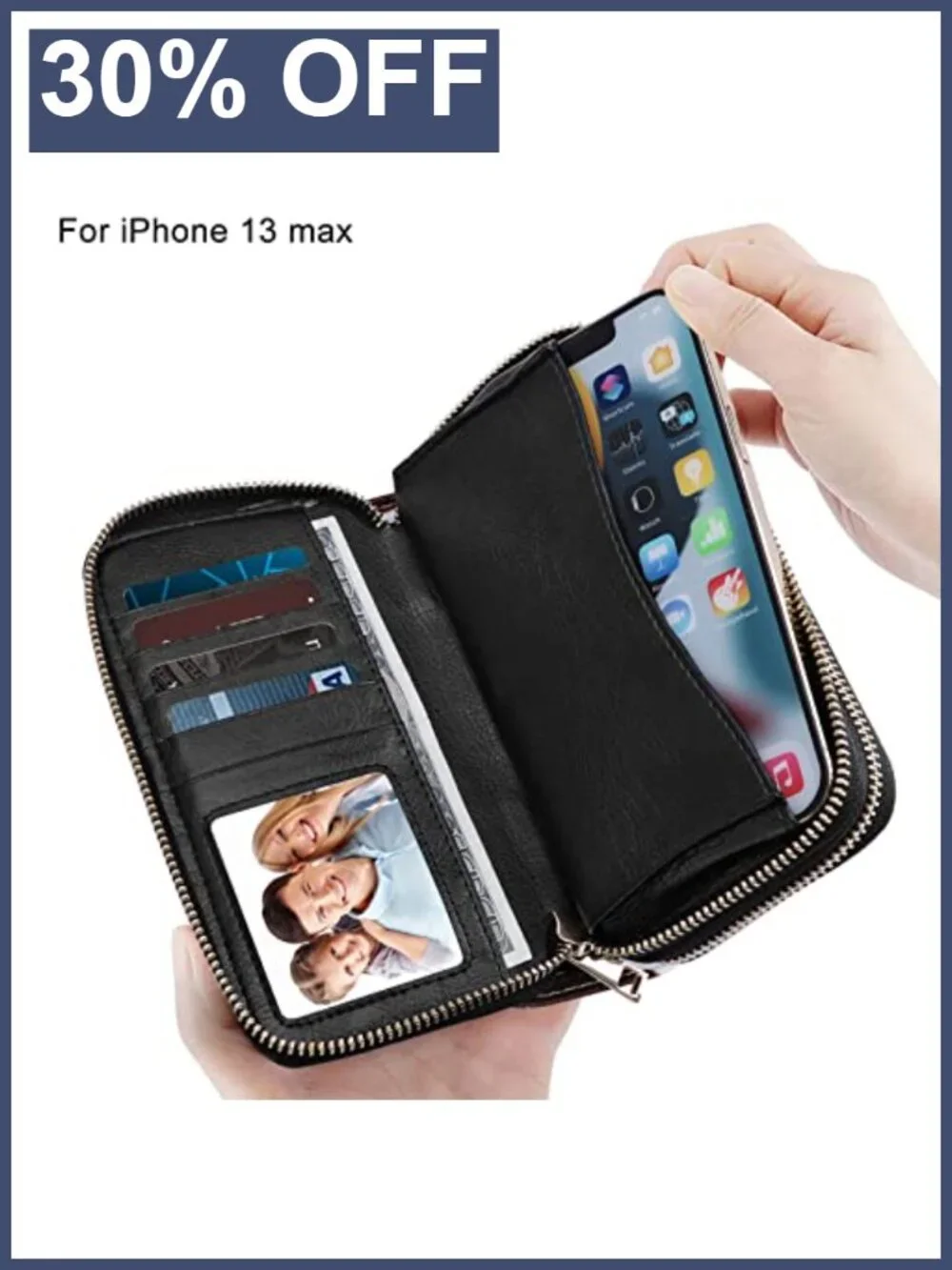 Floral Fabric Dual Zipper Wallet Removable Wristlet Phone Purse